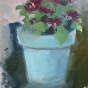 blue flower pot